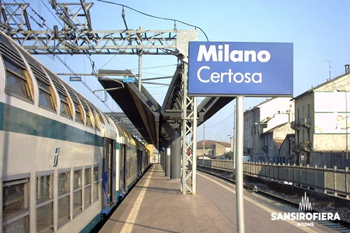 Stazione di Milano Certosa con indicazioni Bus 40 per raggiungere sansirofiera rooms B&B vicino a Fiera Milano Rho e San Siro